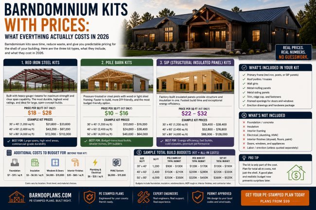 Barndominium Kits With Prices: What Everything Actually Costs in 2026