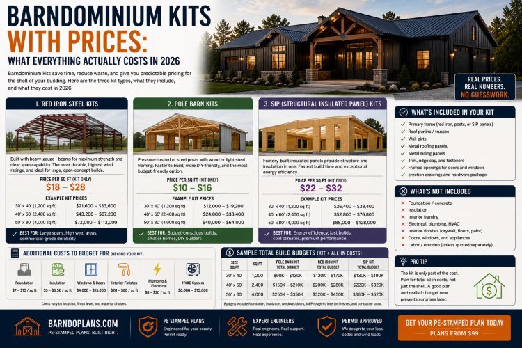 Barndominium Kits With Prices: What Everything Actually Costs in 2026