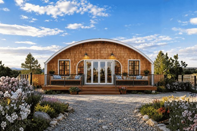 The Southern Quonset Barndo – 1 Bedroom Modern Barn Home Plan (1,203.05 sq. ft.)