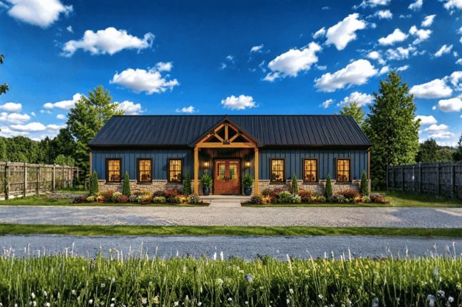 The Roger Morales Barndo – 4 Bedroom Modern Barn Home Plan (5,790 sq. ft.)