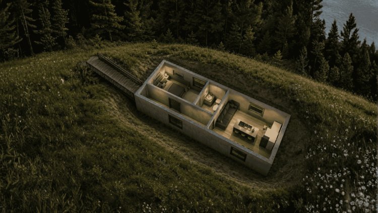 The Bunker – 1 Bedroom Bunker Plan (300 sq. ft.)