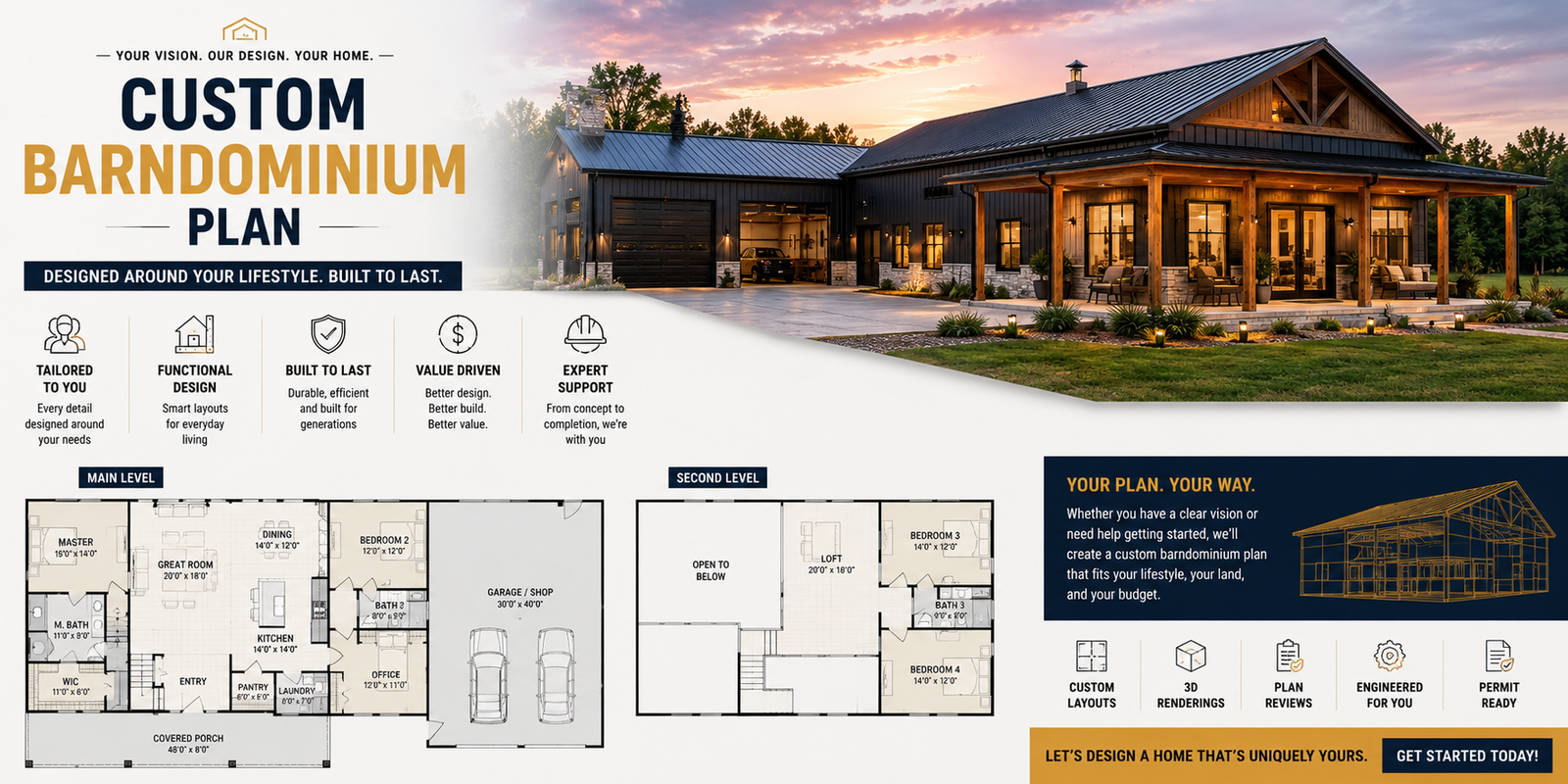 Custom Barndominium Plans | Barndo Plans