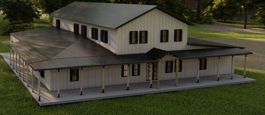 Barndoplans.con Barndominium 3-D Rendering