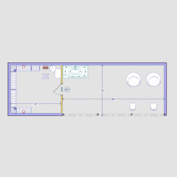 The Sauna Barndo – Modern Barn Home Plan (473.35 Sq. Ft.)
