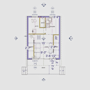 The Ashlynne Barndo - 1 Bedroom Modern Barn Home Plan (342.19 sq.ft.)