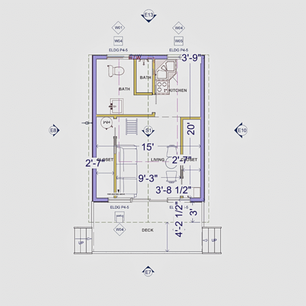 The Ashlynne Barndo - 1 Bedroom Modern Barn Home Plan (342.19 sq.ft.)