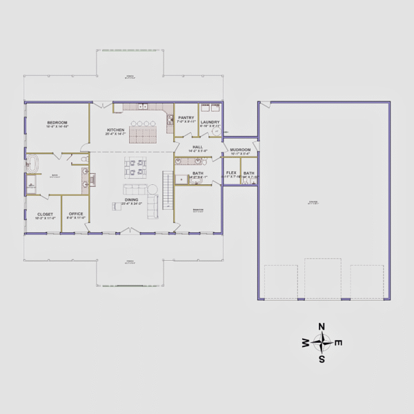 The Chris Apex Barndo - 4 Bedroom Modern Barn Home Plan (3144.25 sq.ft.)