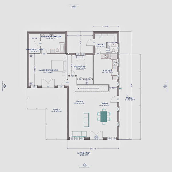 The Darren Barndo – 5 Bedroom Modern Barn Home Plan (1340.18 sq. ft.)