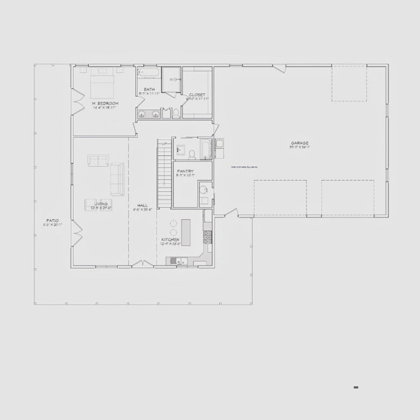 The Oscar Barndo - 3 Bedroom Modern Barn Home Plan (1534.98 sq.ft.)