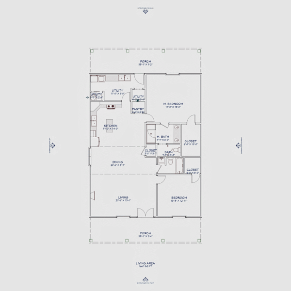 The Pam Barndo – 2-Bedroom Modern Barn Home Plan (1,142.25 sq. ft.)