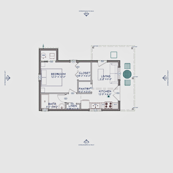 The Sidekick Barndo - 1 Bedroom Modern Barn Home Plan (452.66 sq.ft.) - Image 5