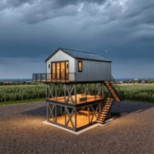 The Tower Barndo – 1 Bedroom Modern Barn Home Plan (634.41 sq. ft.)