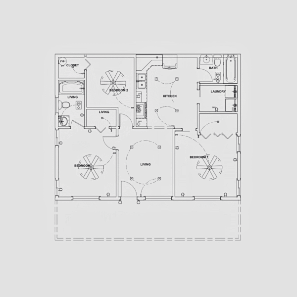The Amish Barndo – 3 Bedroom Modern Barn Home Plan (1246.79 SQ FT) - Image 2